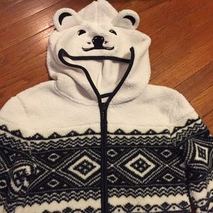 Adorable polar bear fair isle onesie