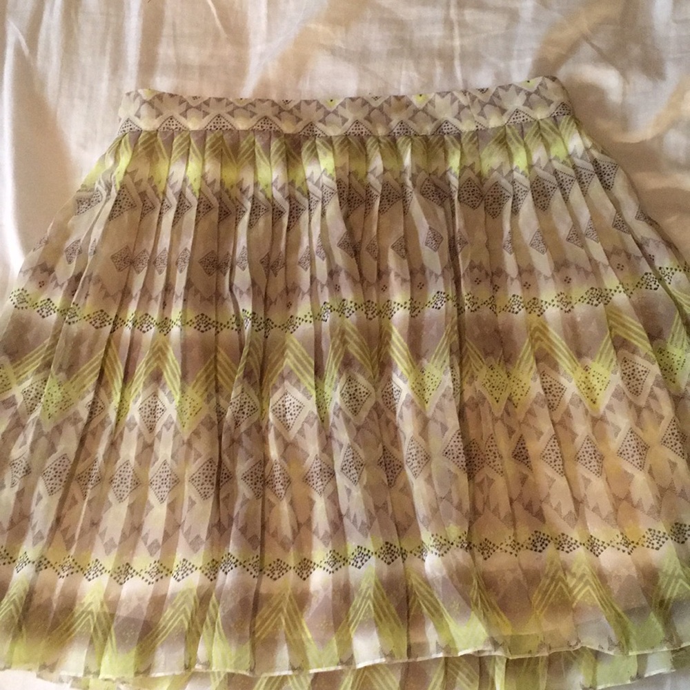 Green and tan pleated skirt from American Eagle