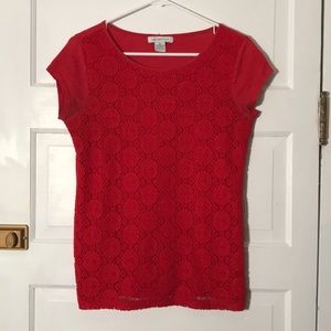 Liz Claiborne | S | Lace Short Sleeve Blouse