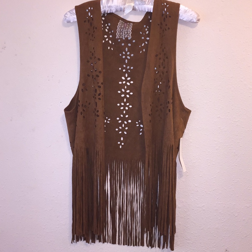 ❌SOLD❌Brown fringe vest ♡