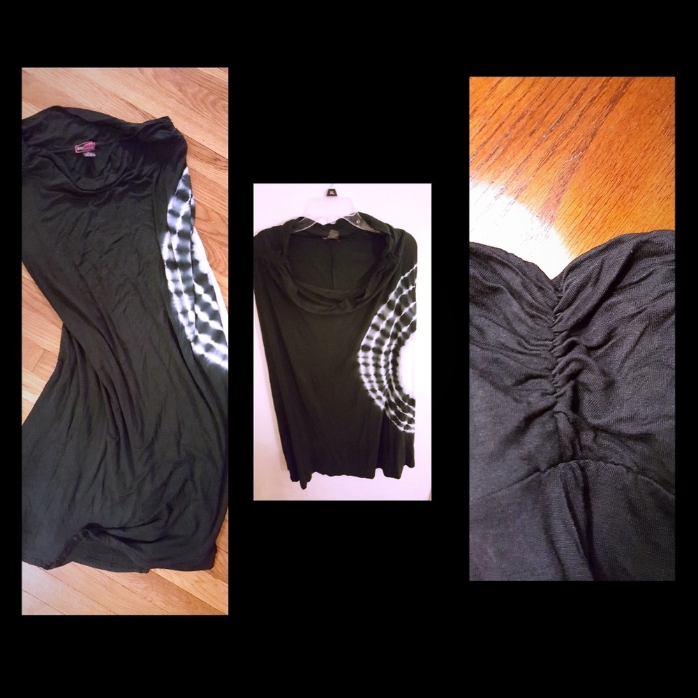 Say What? Skirt/dress in black with tie die