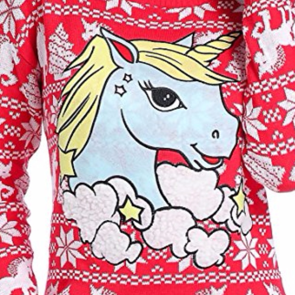 Kawaii Ugly Christmas Sweater Unicorn 3D Jacquard - Picture 4 of 5