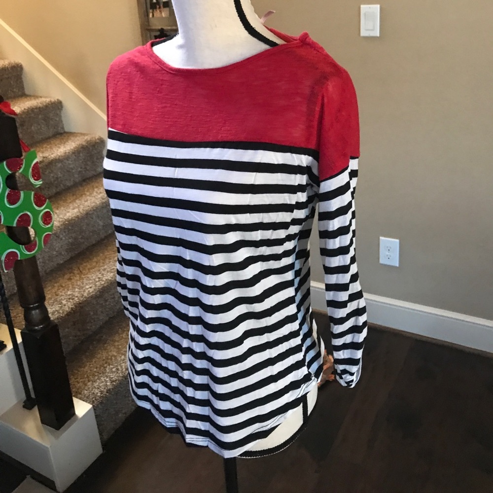 Casual red, black and white cute shirt