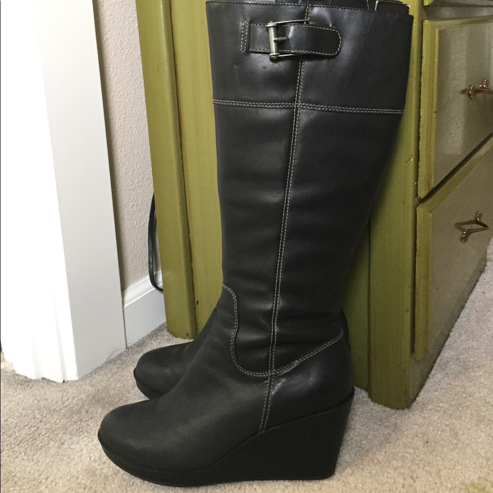 Cole Haan waterproof wedge boots leather Nike air