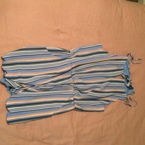 Blue pastel striped romper