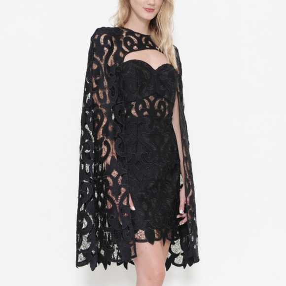 Stunning Cape Dress. Lace 2pc - Picture 2 of 3