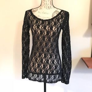 Express sexy black lace top