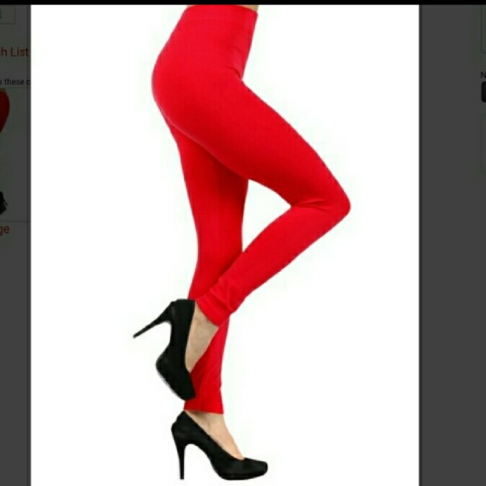 Red fleece lined leggings