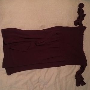 Maroon off the shoulder dress