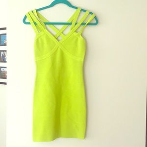 Bebe Size XS Lime Green Bodycon Dress