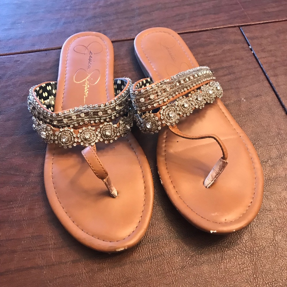 Gorgeous beaded Jessica Simpson sandals