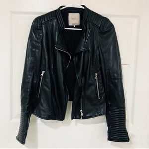 zara vegan leather jacket small