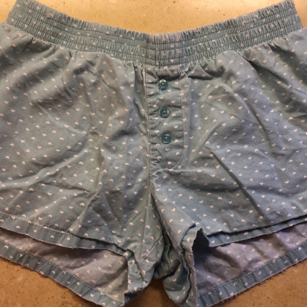 Gap girls 100% cotton boxer short blue with hearts