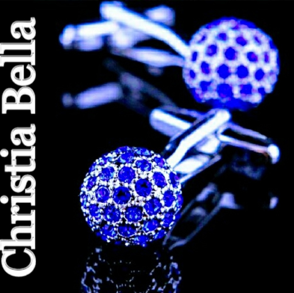 Sapphire Blue Crystal Cufflinks
