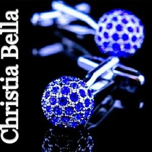 Sapphire Blue Crystal Cufflinks