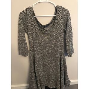 Black and white striped sweater dress