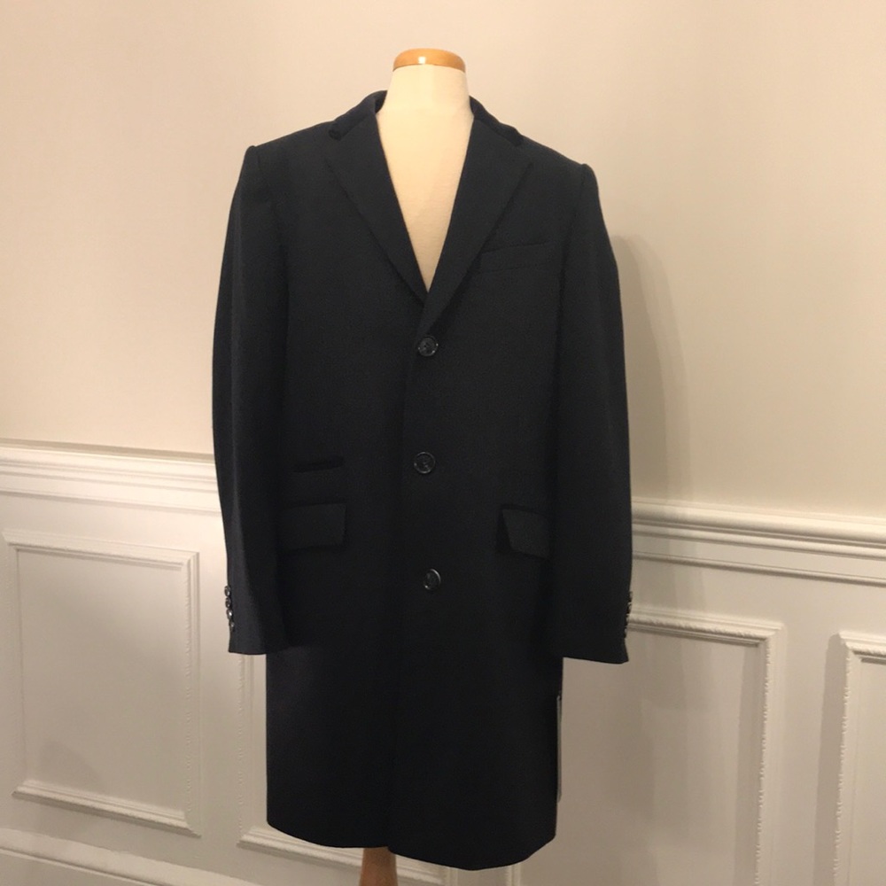 NWT Karl Lagerfeld Paris Navy Men’s Overcoat SZ M