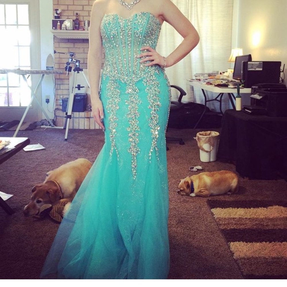 Light Blue Shimmery Mermaid Dress