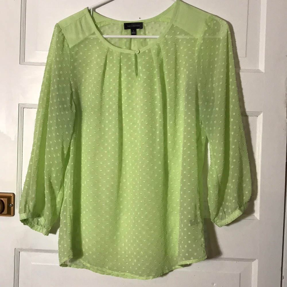 THE LIMITED | S | Bishop Sleeve Sheer Blouse