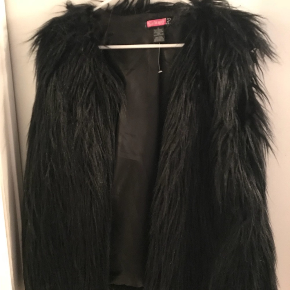 Oversized fur vest