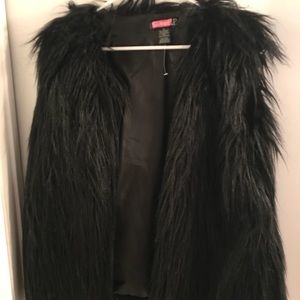 Oversized fur vest