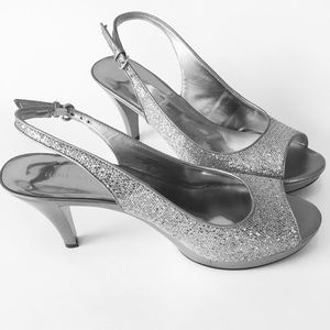 9 West 3.5” glamour heels. Bring the Bling!
