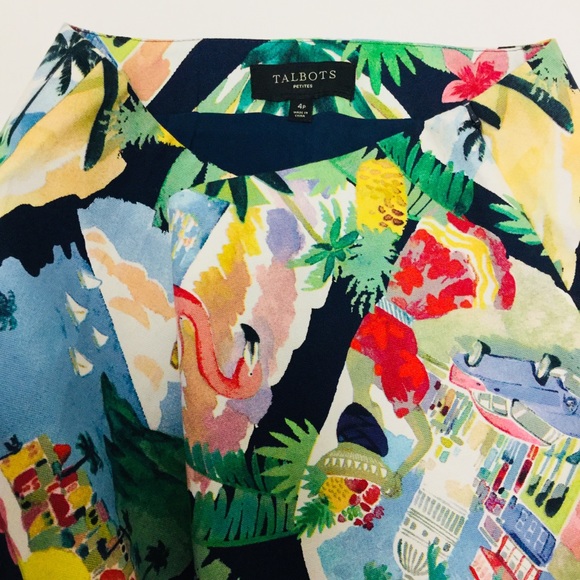 TALBOTS ISLAND LIFE PRINT ABOVE-KNEE SKIRT SZ 4P - Picture 6 of 9
