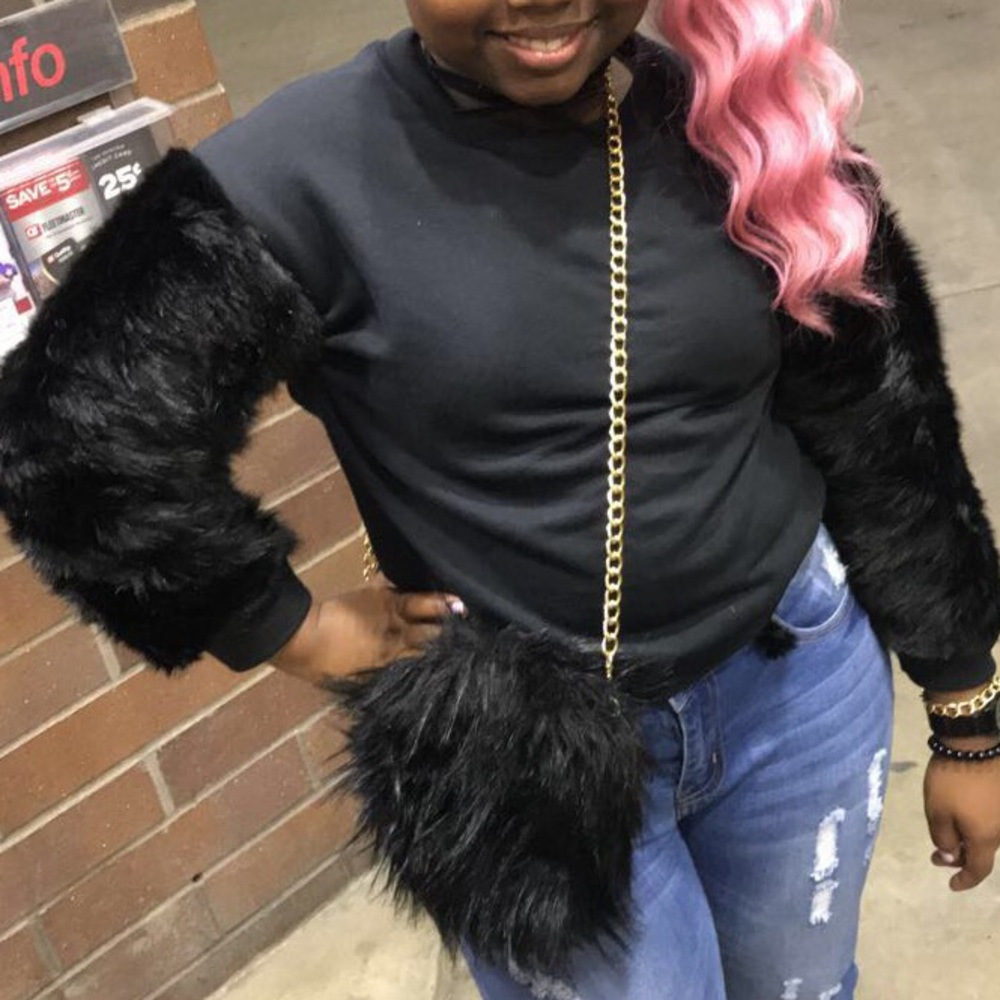fur sweatshirt