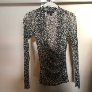 Karen Kane Women’s Sheer Wrap long sleeve blouse