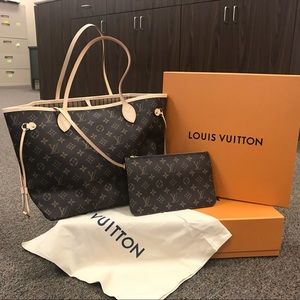 Louis Vuitton Neverfull MM with Zipper Clutch
