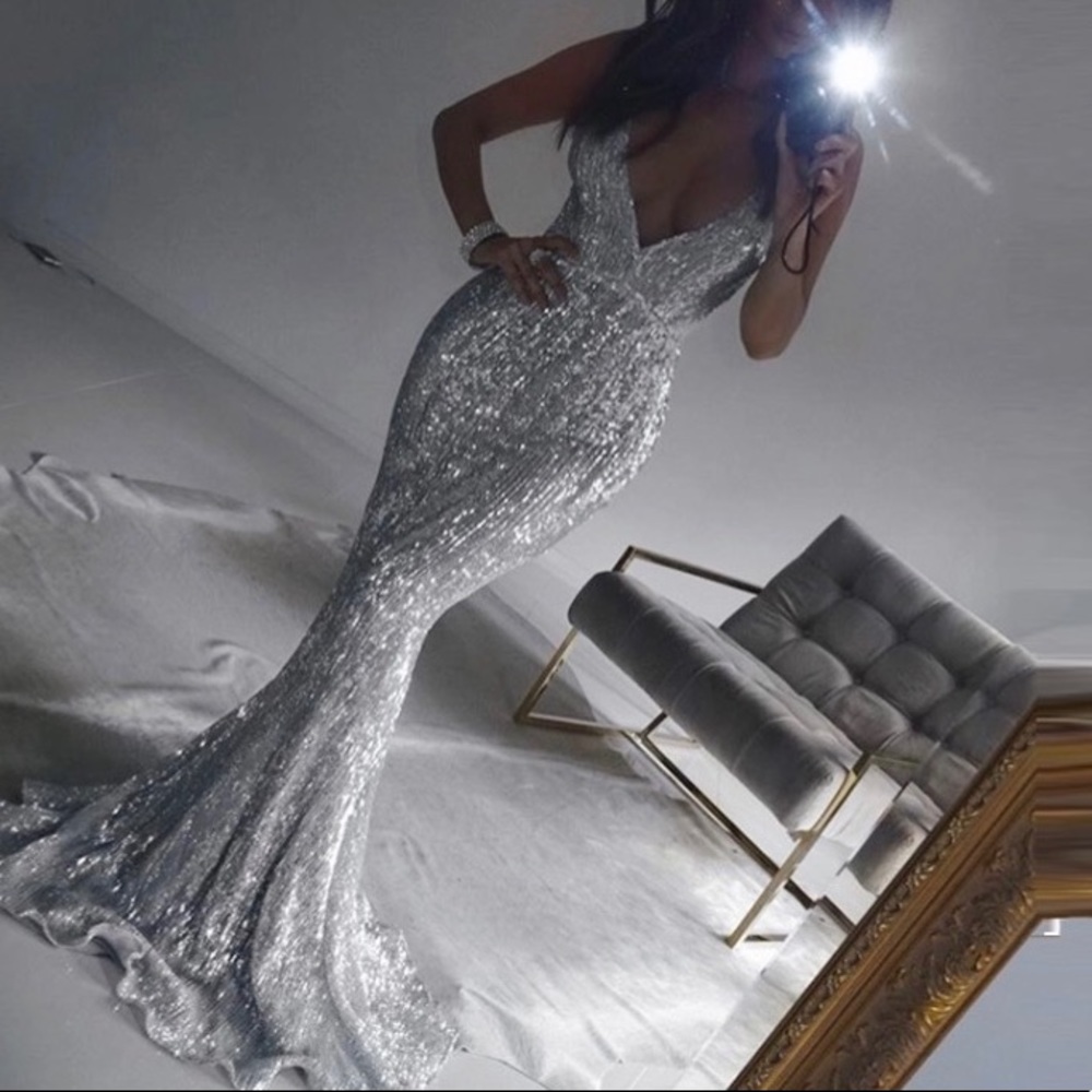 Silver Sequin Mermaid Gown