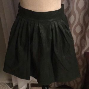 Leather green skirt