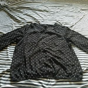 Torrid black and white polkadot blouse