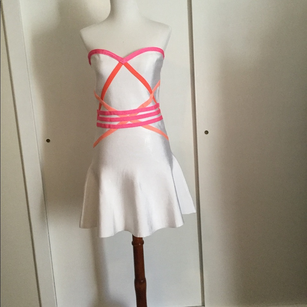 Strapless white dress