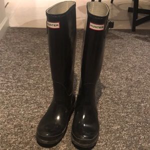 AUTHENTIC HUNTER BOOTS BLACK GLOSSY 6.5