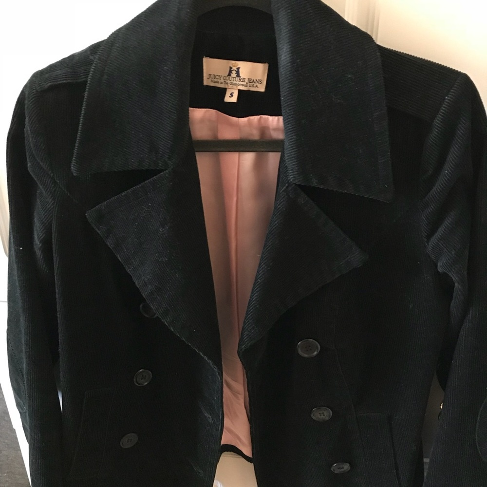 Juicy Couture Black Corduroy Blazer Sz Small