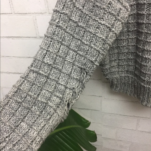 Grey Knit Crop Top Sweater - Picture 4 of 4