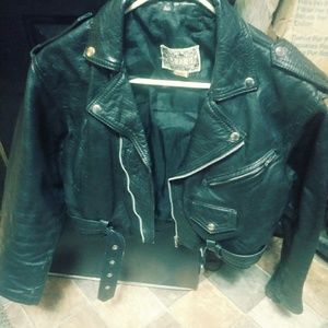 Heavy Leather Crop Riding Jacket