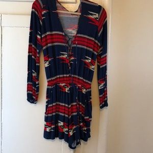 Adorable red, white, blue romper