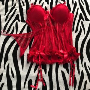 Red Corset Set NWOT