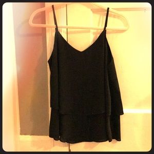 Black two layer tank top