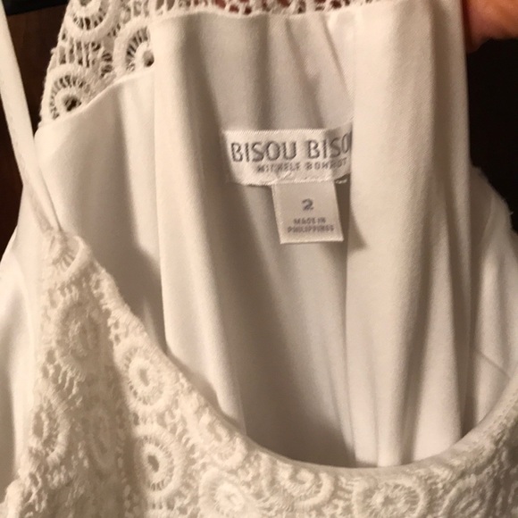 Bisou Bisou White Summer dress Sz 2 - Picture 4 of 5