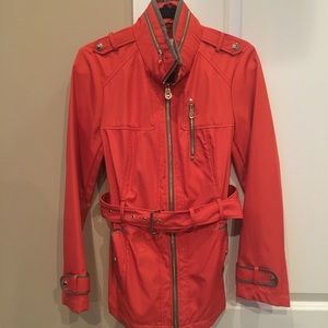 Burnt orange MK rain coat