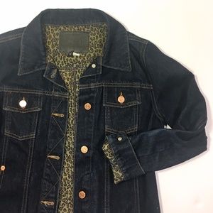 Guess Denim Jacket with Cheetah/Animal Print