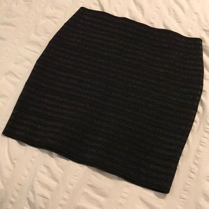 Black skirt with striped silver shimmer