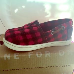 Toms Bimini Red/Black Plaid Shoe