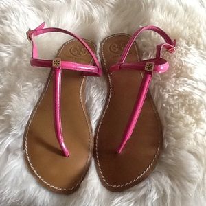 Tory Burch Pink Logo Sandals
