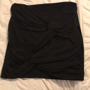 Black skirt with nylon front detail