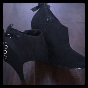 Black platform booties