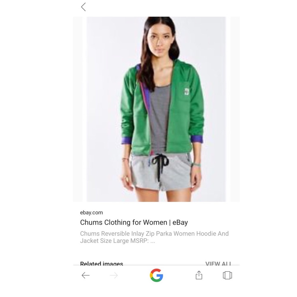 Chums Reversible Inlay Zip Parka Hooded Jacket